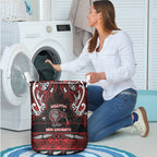 Ngapuhi Aotearoa Meri Kirihimete Laundry Basket Maori Kiwi Bird Silver Fern Koru Pattern