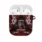 Ngapuhi Aotearoa Meri Kirihimete AirPods Case Maori Kiwi Bird Silver Fern Koru Pattern