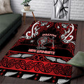 Ngapuhi Aotearoa Meri Kirihimete Area Rug Maori Kiwi Bird Silver Fern Koru Pattern