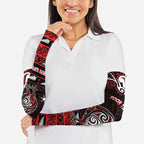 Personalised Ngapuhi Aotearoa Meri Kirihimete Arm Sleeves Maori Kiwi Bird Silver Fern Koru Pattern