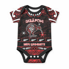 Personalised Ngapuhi Aotearoa Meri Kirihimete Baby Onesie Maori Kiwi Bird Silver Fern Koru Pattern