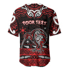 Personalised Ngapuhi Aotearoa Meri Kirihimete Baseball Jersey Maori Kiwi Bird Silver Fern Koru Pattern