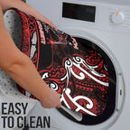 Ngapuhi Aotearoa Meri Kirihimete Bathroom Set Maori Kiwi Bird Silver Fern Koru Pattern