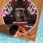 Ngapuhi Aotearoa Meri Kirihimete Beach Blanket Maori Kiwi Bird Silver Fern Koru Pattern