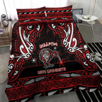 Ngapuhi Aotearoa Meri Kirihimete Bedding Set Maori Kiwi Bird Silver Fern Koru Pattern