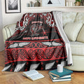 Ngapuhi Aotearoa Meri Kirihimete Blanket Maori Kiwi Bird Silver Fern Koru Pattern