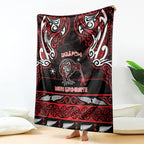 Ngapuhi Aotearoa Meri Kirihimete Blanket Maori Kiwi Bird Silver Fern Koru Pattern