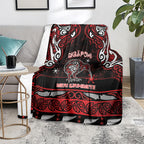 Ngapuhi Aotearoa Meri Kirihimete Blanket Maori Kiwi Bird Silver Fern Koru Pattern