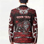 Personalised Ngapuhi Aotearoa Meri Kirihimete Blazer Maori Kiwi Bird Silver Fern Koru Pattern
