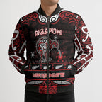 Personalised Ngapuhi Aotearoa Meri Kirihimete Bomber Puffer Jacket Maori Kiwi Bird Silver Fern Koru Pattern
