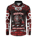 Personalised Ngapuhi Aotearoa Meri Kirihimete Button Sweatshirt Maori Kiwi Bird Silver Fern Koru Pattern
