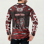 Personalised Ngapuhi Aotearoa Meri Kirihimete Button Sweatshirt Maori Kiwi Bird Silver Fern Koru Pattern
