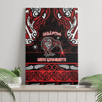 Ngapuhi Aotearoa Meri Kirihimete Canvas Wall Art Maori Kiwi Bird Silver Fern Koru Pattern
