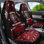 Ngapuhi Aotearoa Meri Kirihimete Car Seat Cover Maori Kiwi Bird Silver Fern Koru Pattern
