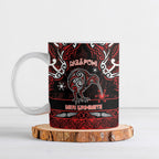 Personalised Ngapuhi Aotearoa Meri Kirihimete Ceramic Mug Maori Kiwi Bird Silver Fern Koru Pattern