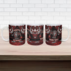 Personalised Ngapuhi Aotearoa Meri Kirihimete Ceramic Mug Maori Kiwi Bird Silver Fern Koru Pattern