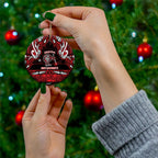 Personalised Ngapuhi Aotearoa Meri Kirihimete Ceramic Ornament Maori Kiwi Bird Silver Fern Koru Pattern