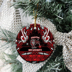 Personalised Ngapuhi Aotearoa Meri Kirihimete Ceramic Ornament Maori Kiwi Bird Silver Fern Koru Pattern