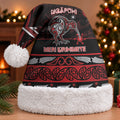Personalised Ngapuhi Aotearoa Meri Kirihimete Christmas Santa Hat Maori Kiwi Bird Silver Fern Koru Pattern
