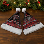 Personalised Ngapuhi Aotearoa Meri Kirihimete Christmas Santa Hat Maori Kiwi Bird Silver Fern Koru Pattern