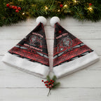 Personalised Ngapuhi Aotearoa Meri Kirihimete Christmas Santa Hat Maori Kiwi Bird Silver Fern Koru Pattern