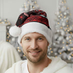 Personalised Ngapuhi Aotearoa Meri Kirihimete Christmas Santa Hat Maori Kiwi Bird Silver Fern Koru Pattern