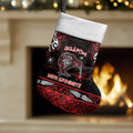 Personalised Ngapuhi Aotearoa Meri Kirihimete Christmas Stocking Maori Kiwi Bird Silver Fern Koru Pattern
