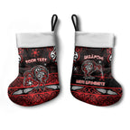 Personalised Ngapuhi Aotearoa Meri Kirihimete Christmas Stocking Maori Kiwi Bird Silver Fern Koru Pattern