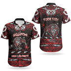 Personalised Ngapuhi Aotearoa Meri Kirihimete Couples Matching Tank Maxi Dress and Hawaiian Shirt Maori Kiwi Bird Silver Fern Koru Pattern