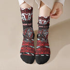 Personalised Ngapuhi Aotearoa Meri Kirihimete Crew Socks Maori Kiwi Bird Silver Fern Koru Pattern