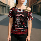 Personalised Ngapuhi Aotearoa Meri Kirihimete Cross Shoulder Shirt Maori Kiwi Bird Silver Fern Koru Pattern