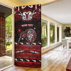 Personalised Ngapuhi Aotearoa Meri Kirihimete Door Cover Maori Kiwi Bird Silver Fern Koru Pattern