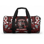 Ngapuhi Aotearoa Meri Kirihimete Duffle Bag Maori Kiwi Bird Silver Fern Koru Pattern