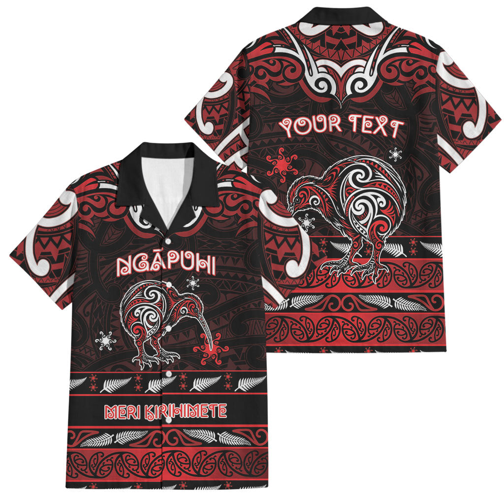 Personalised Ngapuhi Aotearoa Meri Kirihimete Family Matching Mermaid Dress and Hawaiian Shirt Maori Kiwi Bird Silver Fern Koru Pattern