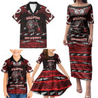 Personalised Ngapuhi Aotearoa Meri Kirihimete Family Matching Puletasi and Hawaiian Shirt Maori Kiwi Bird Silver Fern Koru Pattern