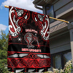 Ngapuhi Aotearoa Meri Kirihimete Garden Flag Maori Kiwi Bird Silver Fern Koru Pattern