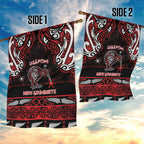 Ngapuhi Aotearoa Meri Kirihimete Garden Flag Maori Kiwi Bird Silver Fern Koru Pattern