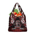Ngapuhi Aotearoa Meri Kirihimete Grocery Bag Maori Kiwi Bird Silver Fern Koru Pattern