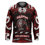 Personalised Ngapuhi Aotearoa Meri Kirihimete Hockey Jersey Maori Kiwi Bird Silver Fern Koru Pattern