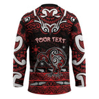 Personalised Ngapuhi Aotearoa Meri Kirihimete Hockey Jersey Maori Kiwi Bird Silver Fern Koru Pattern