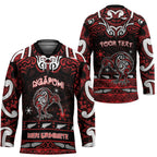 Personalised Ngapuhi Aotearoa Meri Kirihimete Hockey Jersey Maori Kiwi Bird Silver Fern Koru Pattern
