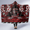 Ngapuhi Aotearoa Meri Kirihimete Hooded Blanket Maori Kiwi Bird Silver Fern Koru Pattern