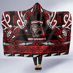 Ngapuhi Aotearoa Meri Kirihimete Hooded Blanket Maori Kiwi Bird Silver Fern Koru Pattern