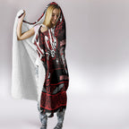 Ngapuhi Aotearoa Meri Kirihimete Hooded Blanket Maori Kiwi Bird Silver Fern Koru Pattern