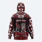 Personalised Ngapuhi Aotearoa Meri Kirihimete Hoodie Maori Kiwi Bird Silver Fern Koru Pattern