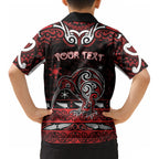 Personalised Ngapuhi Aotearoa Meri Kirihimete Kid Hawaiian Shirt Maori Kiwi Bird Silver Fern Koru Pattern
