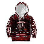 Personalised Ngapuhi Aotearoa Meri Kirihimete Kid Hoodie Maori Kiwi Bird Silver Fern Koru Pattern