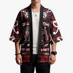 Personalised Ngapuhi Aotearoa Meri Kirihimete Kimono Maori Kiwi Bird Silver Fern Koru Pattern