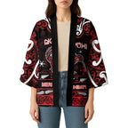 Personalised Ngapuhi Aotearoa Meri Kirihimete Kimono Maori Kiwi Bird Silver Fern Koru Pattern