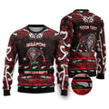 Personalised Ngapuhi Aotearoa Meri Kirihimete Ugly Christmas Sweater Maori Kiwi Bird Silver Fern Koru Pattern